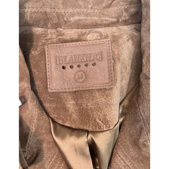 New Blank NYC Suede Moto Jacket Womens Medium Coffee Bean Brown Leather - Picture 7 of 13